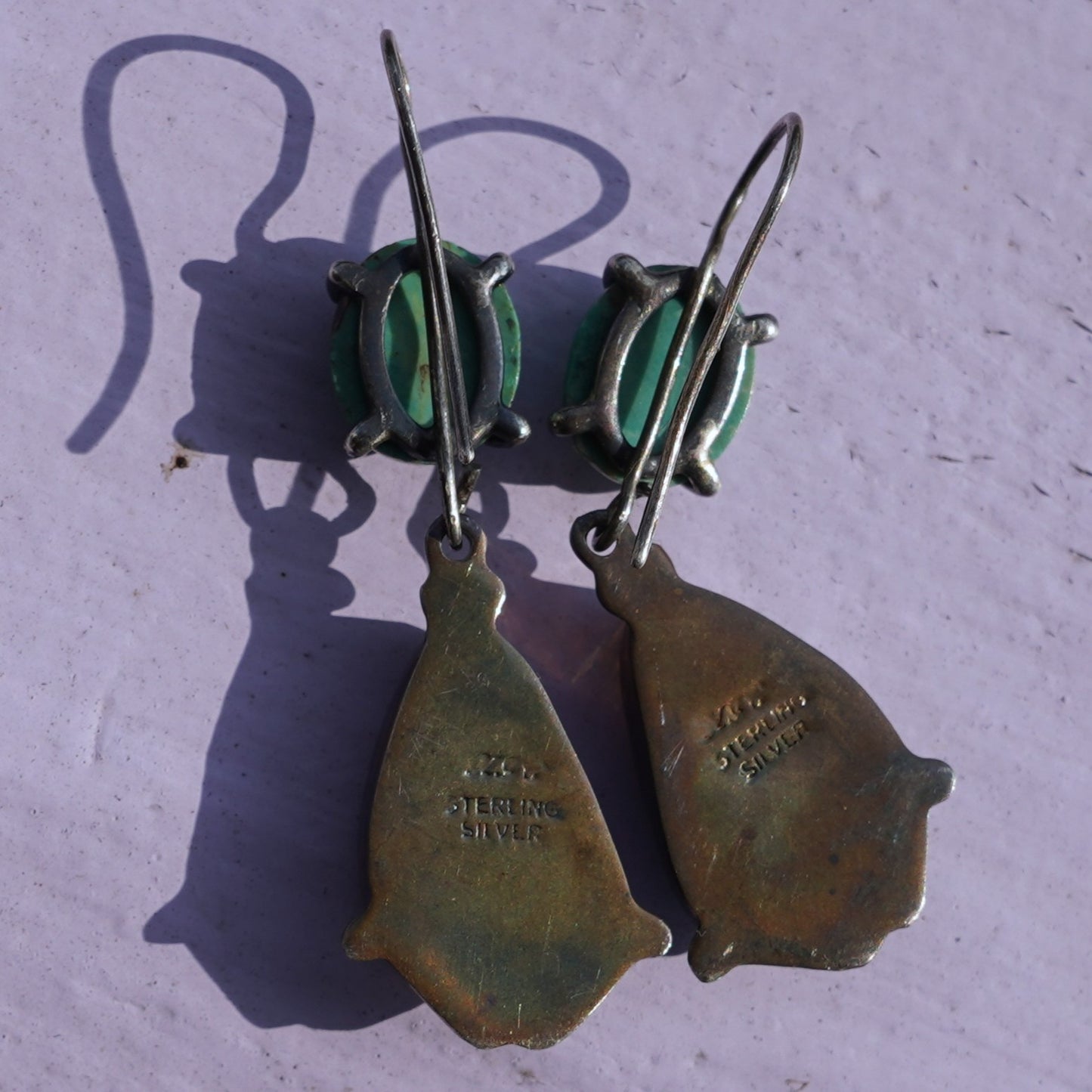 Vintage Green Turquoise Earrings