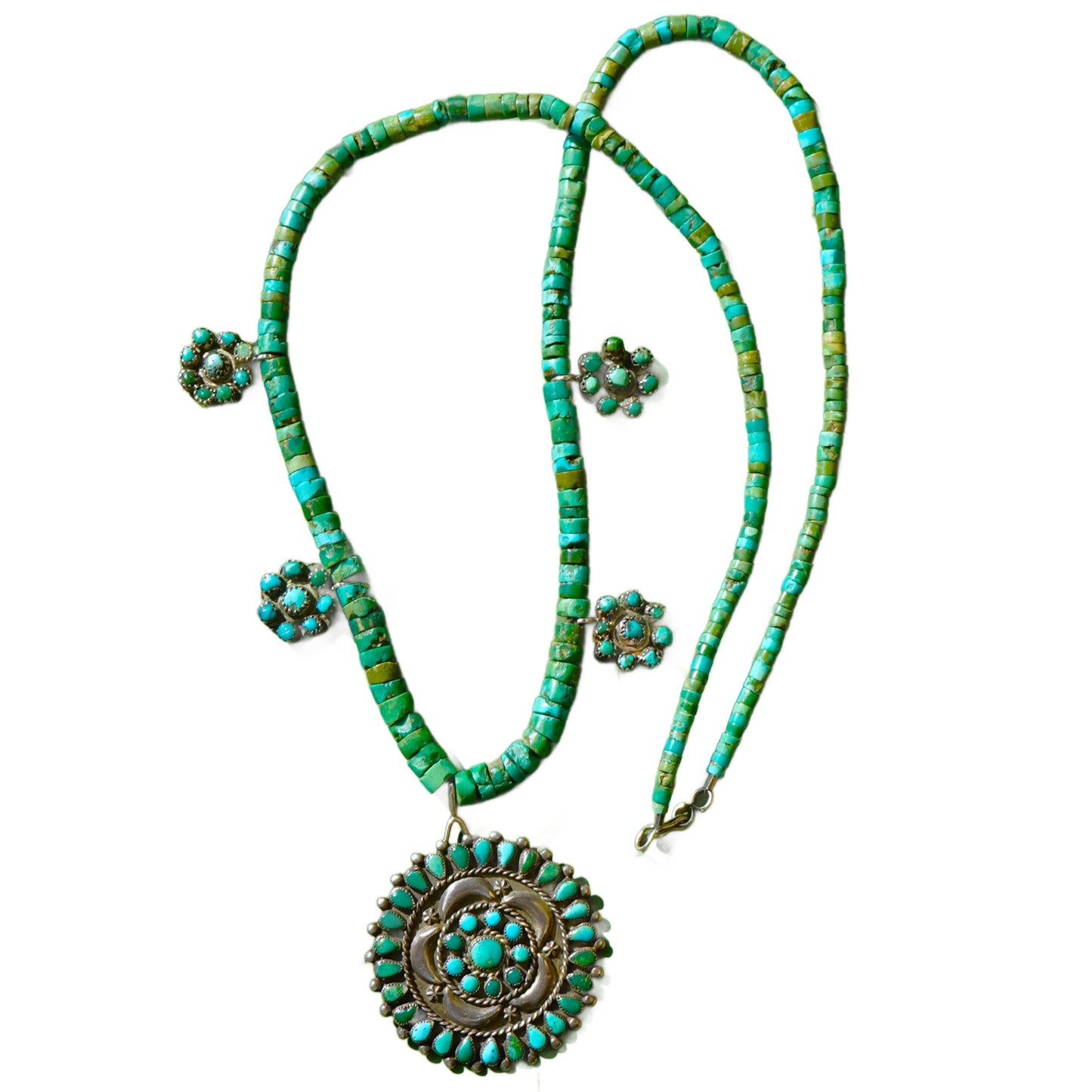 Cerrillos Turquoise Heishi Pendant Necklace