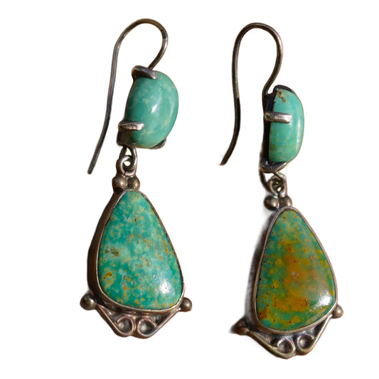 Vintage Green Turquoise Earrings