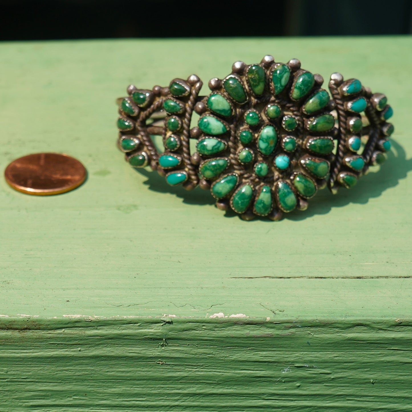 Vintage Green Turquoise Bracelet