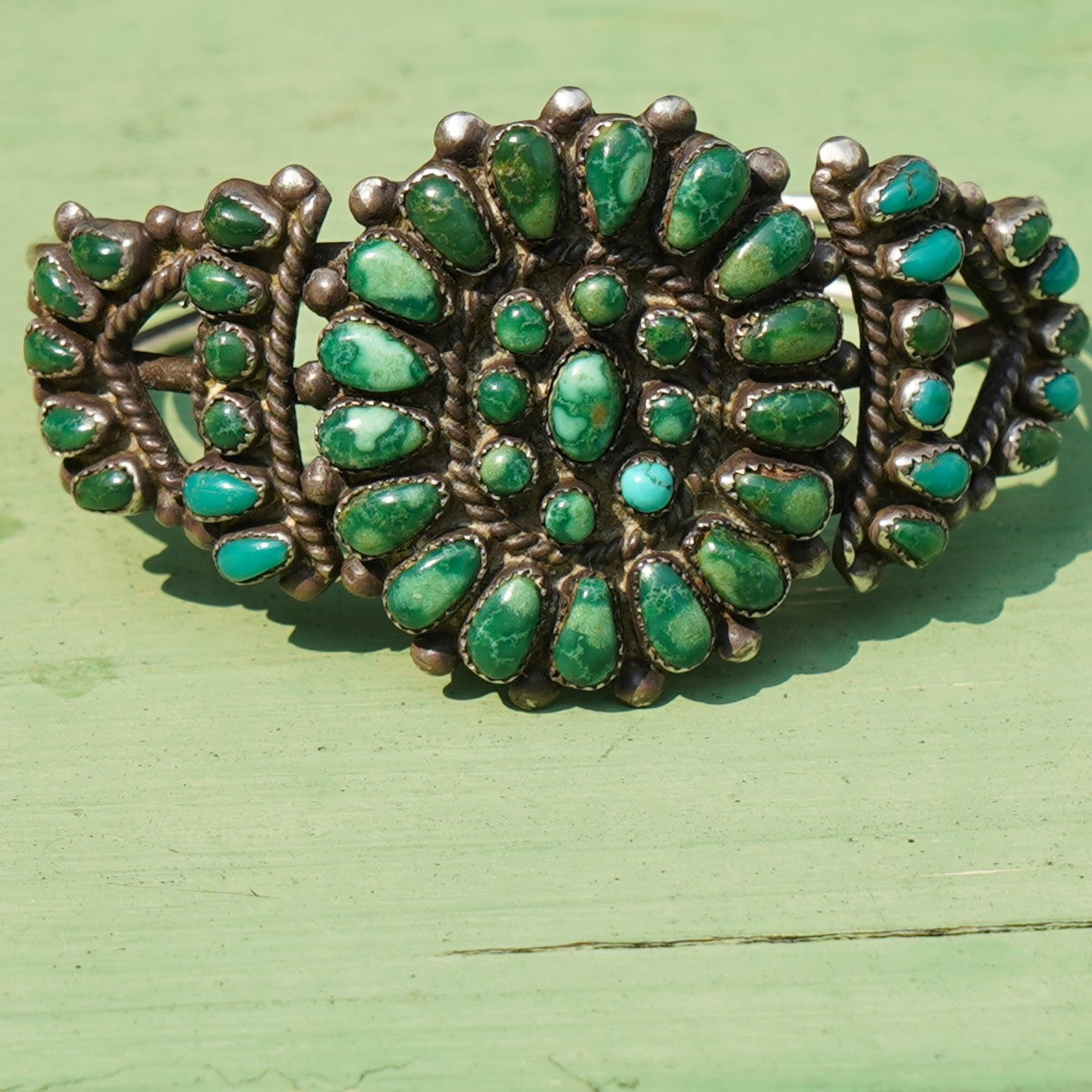 Vintage Green Turquoise Bracelet