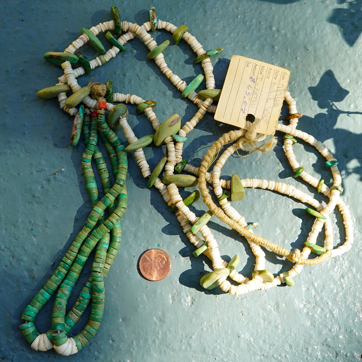 Kewa Pueblo Turquoise Tab & Jacla Necklace With BIA Pawn Provenance