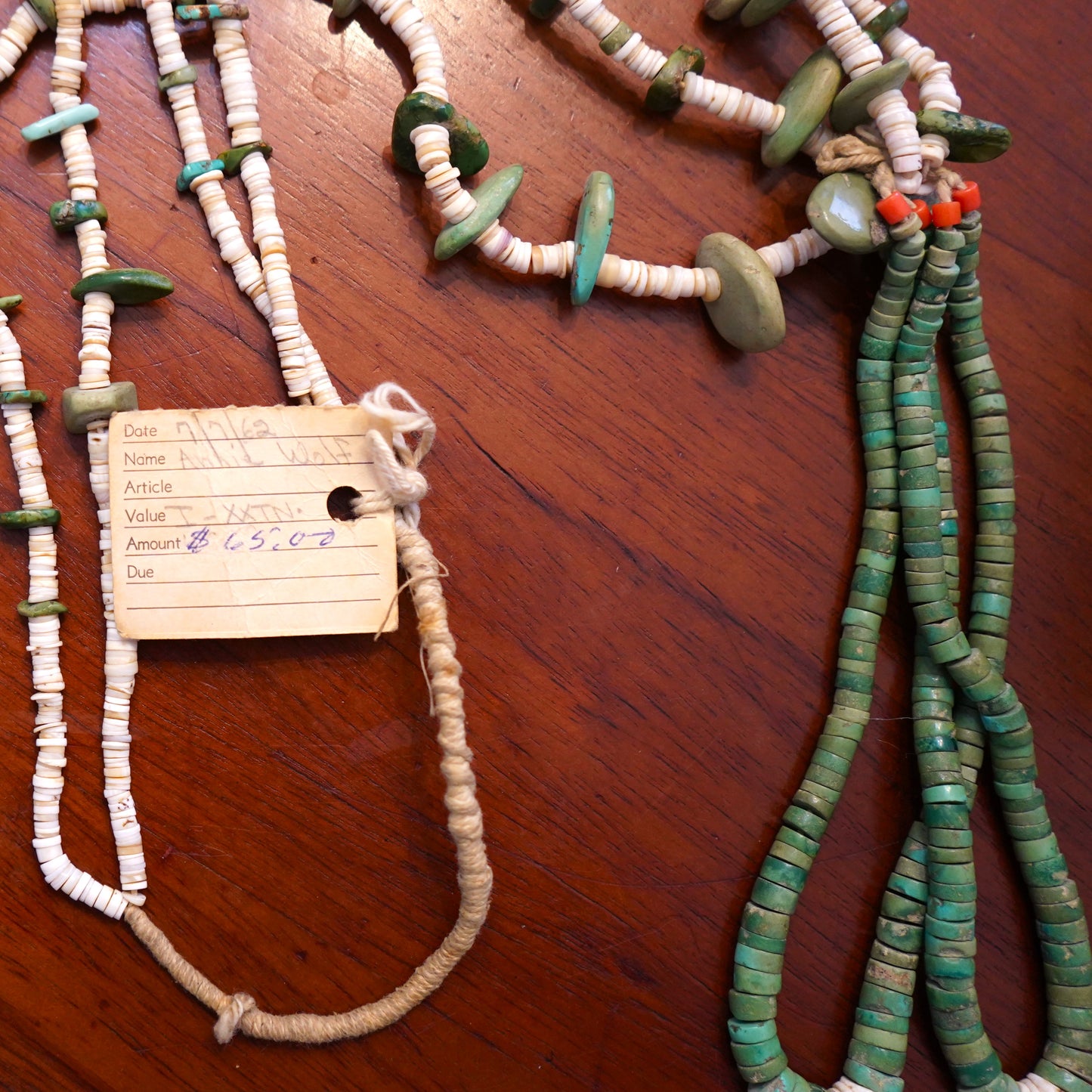 Kewa Pueblo Turquoise Tab & Jacla Necklace With BIA Pawn Provenance