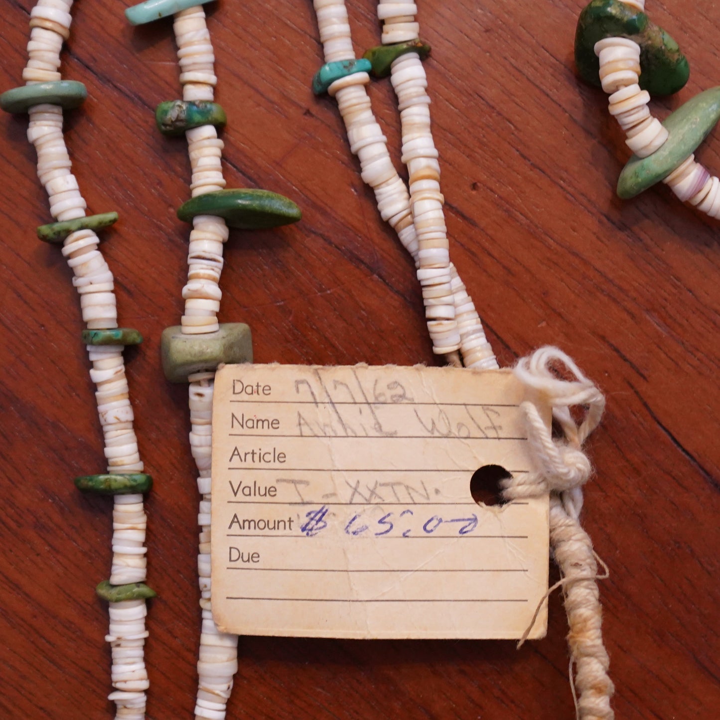 Kewa Pueblo Turquoise Tab & Jacla Necklace With BIA Pawn Provenance