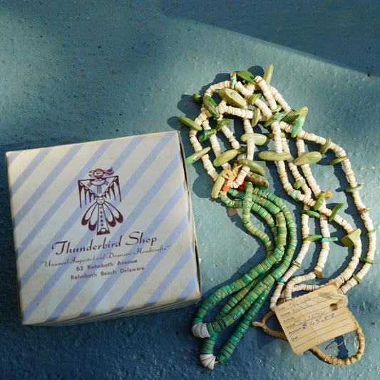 Kewa Pueblo Turquoise Tab & Jacla Necklace With BIA Pawn Provenance