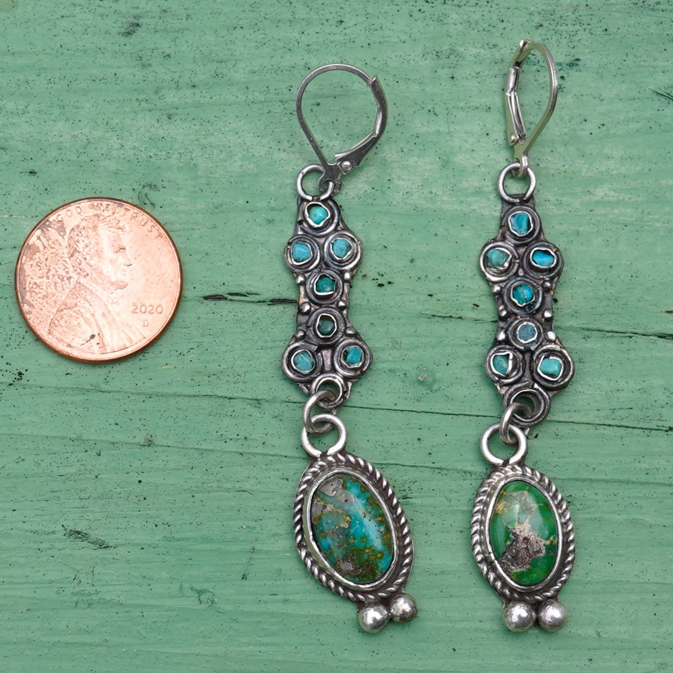 Old Turquoise Watch Band Earrings
