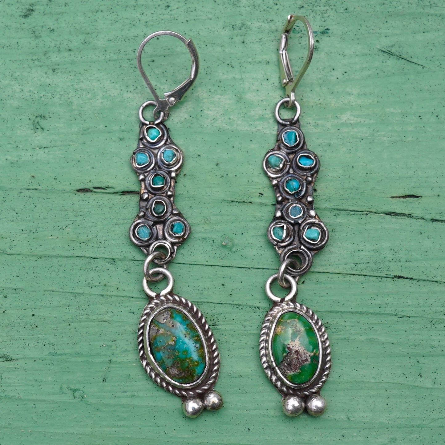 Old Turquoise Watch Band Earrings
