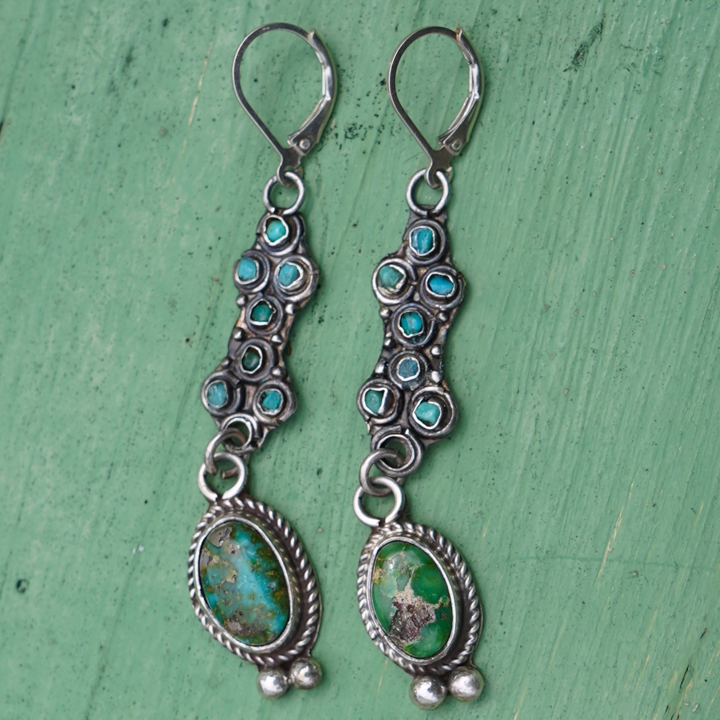 Old Turquoise Watch Band Earrings