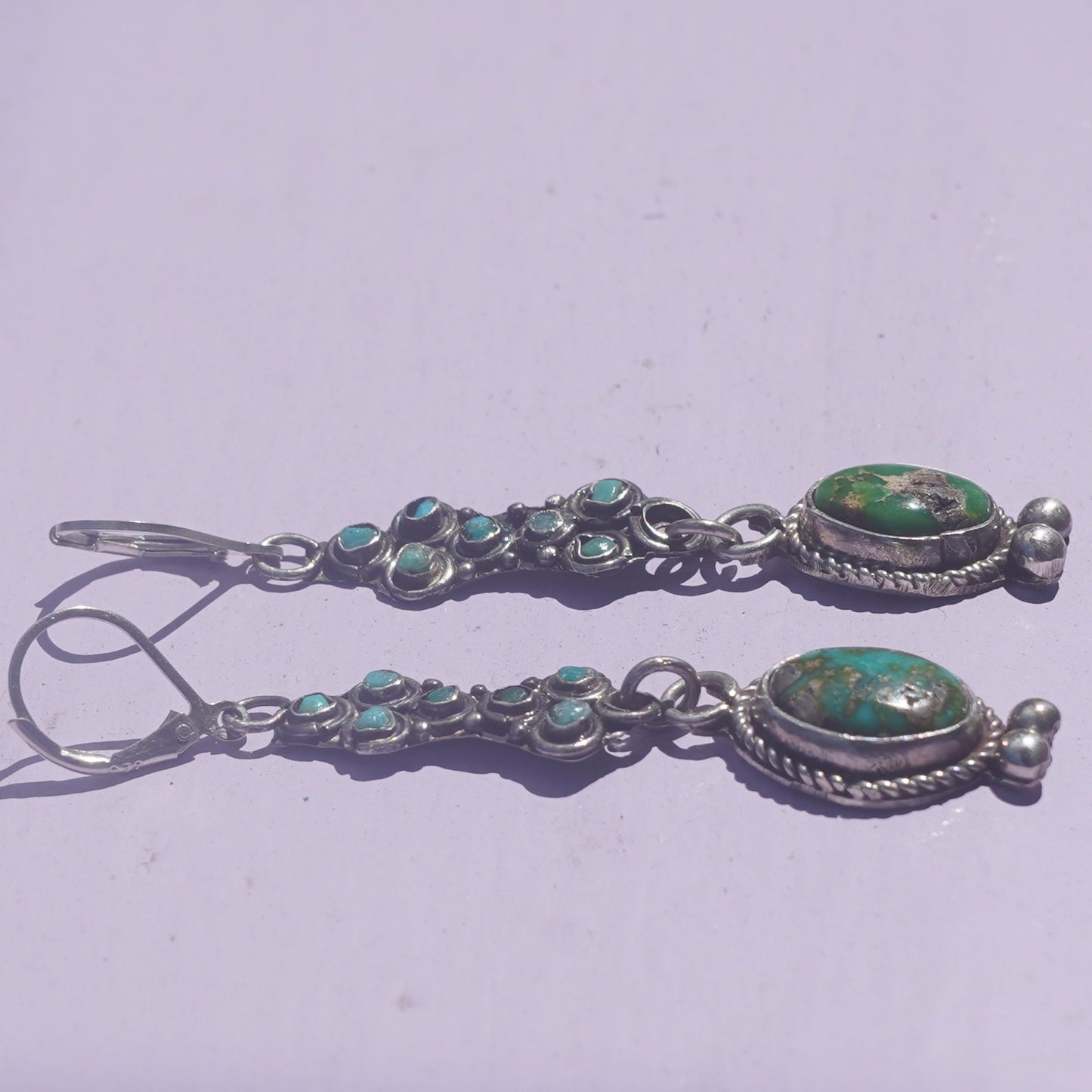 Old Turquoise Watch Band Earrings
