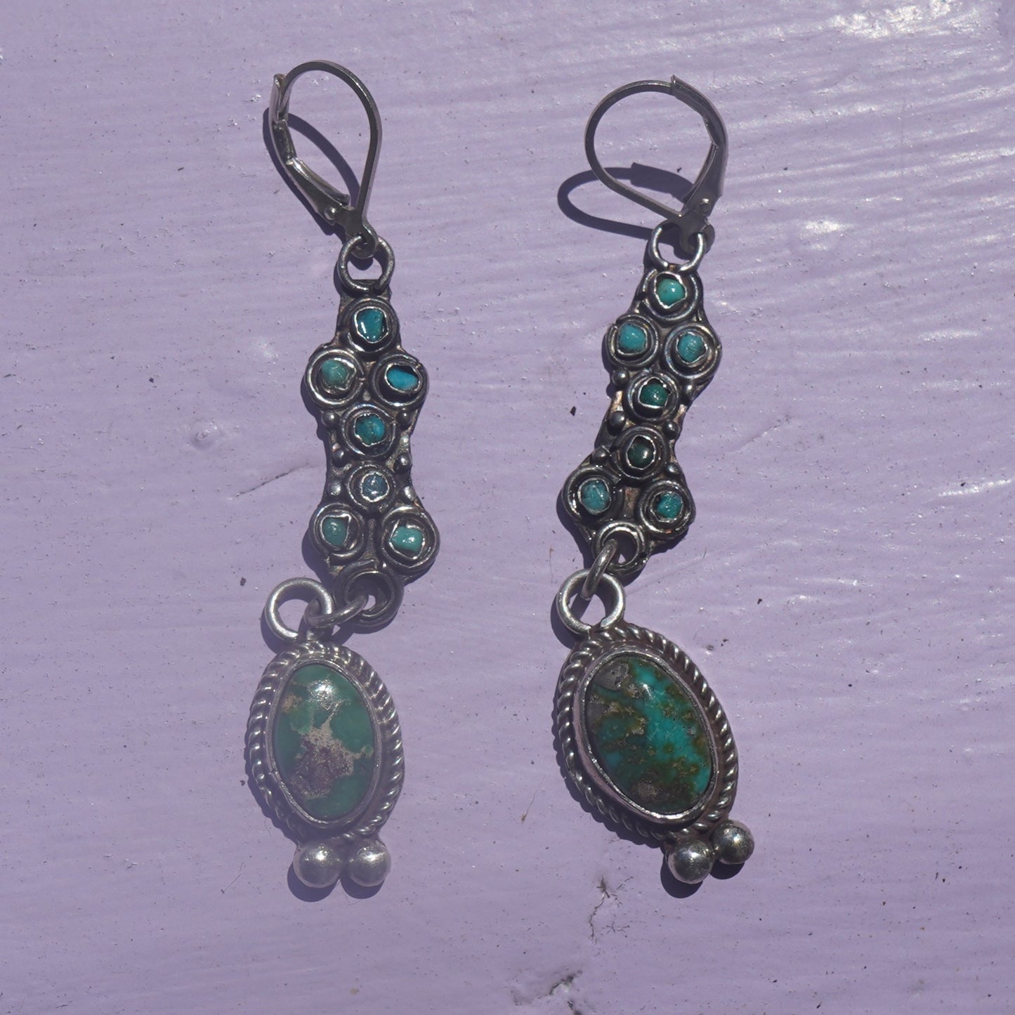Old Turquoise Watch Band Earrings