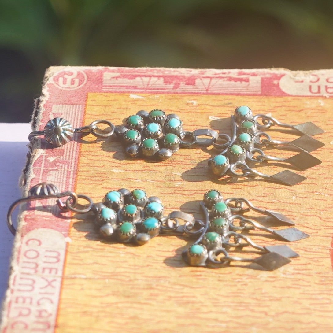 1930's Vintage Cerrillos Turquoise Earrings