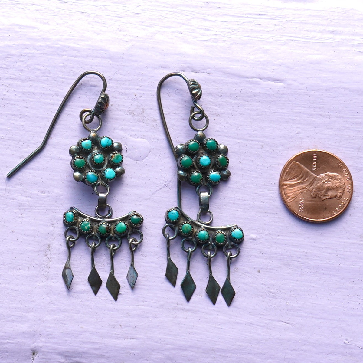 1930's Vintage Cerrillos Turquoise Earrings