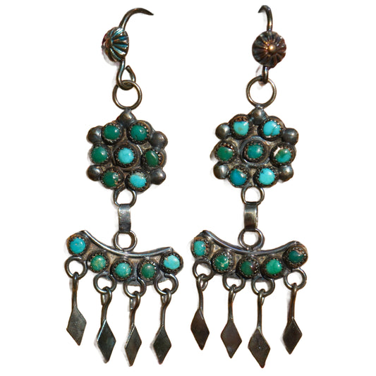 1930's Vintage Cerrillos Turquoise Earrings
