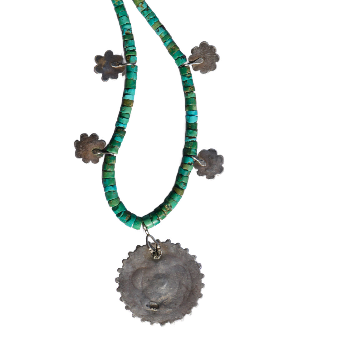 Cerrillos Turquoise Heishi Pendant Necklace
