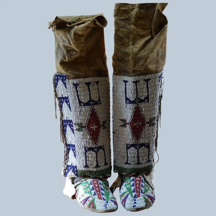 Lakota Women's Legging And Moccasin Set Turn Of The Century