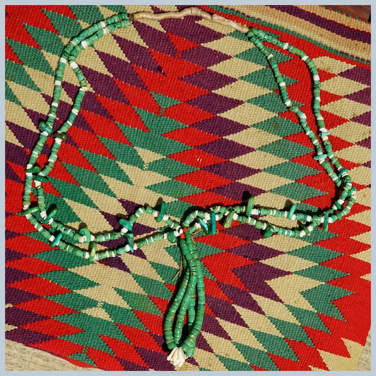 Santo Domingo Cerrillos Turquoise Tab Necklace With Jacla