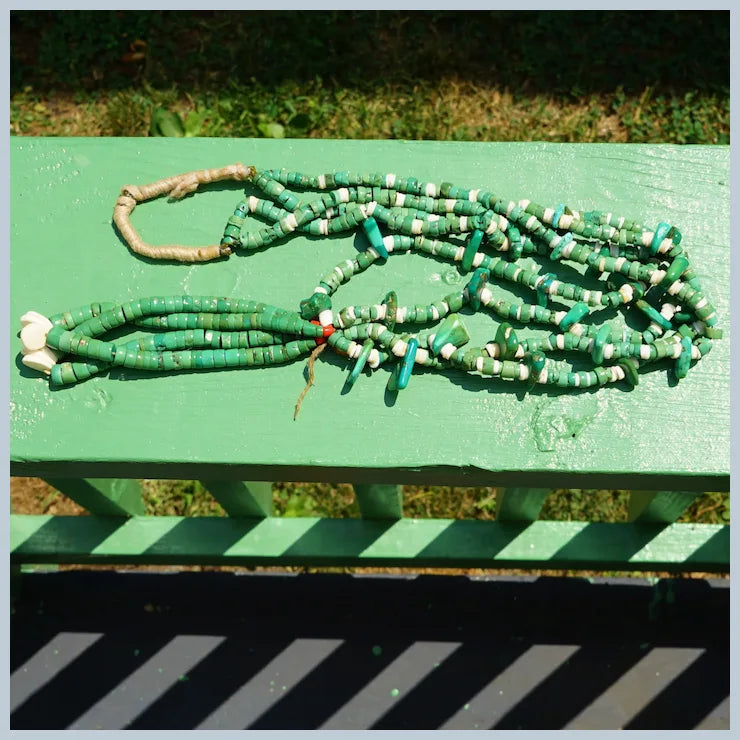 Santo Domingo Cerrillos Turquoise Tab Necklace With Jacla