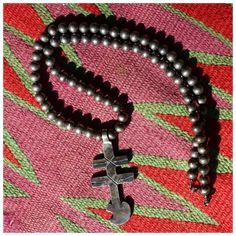 Vintage Double Bar Cross Necklace