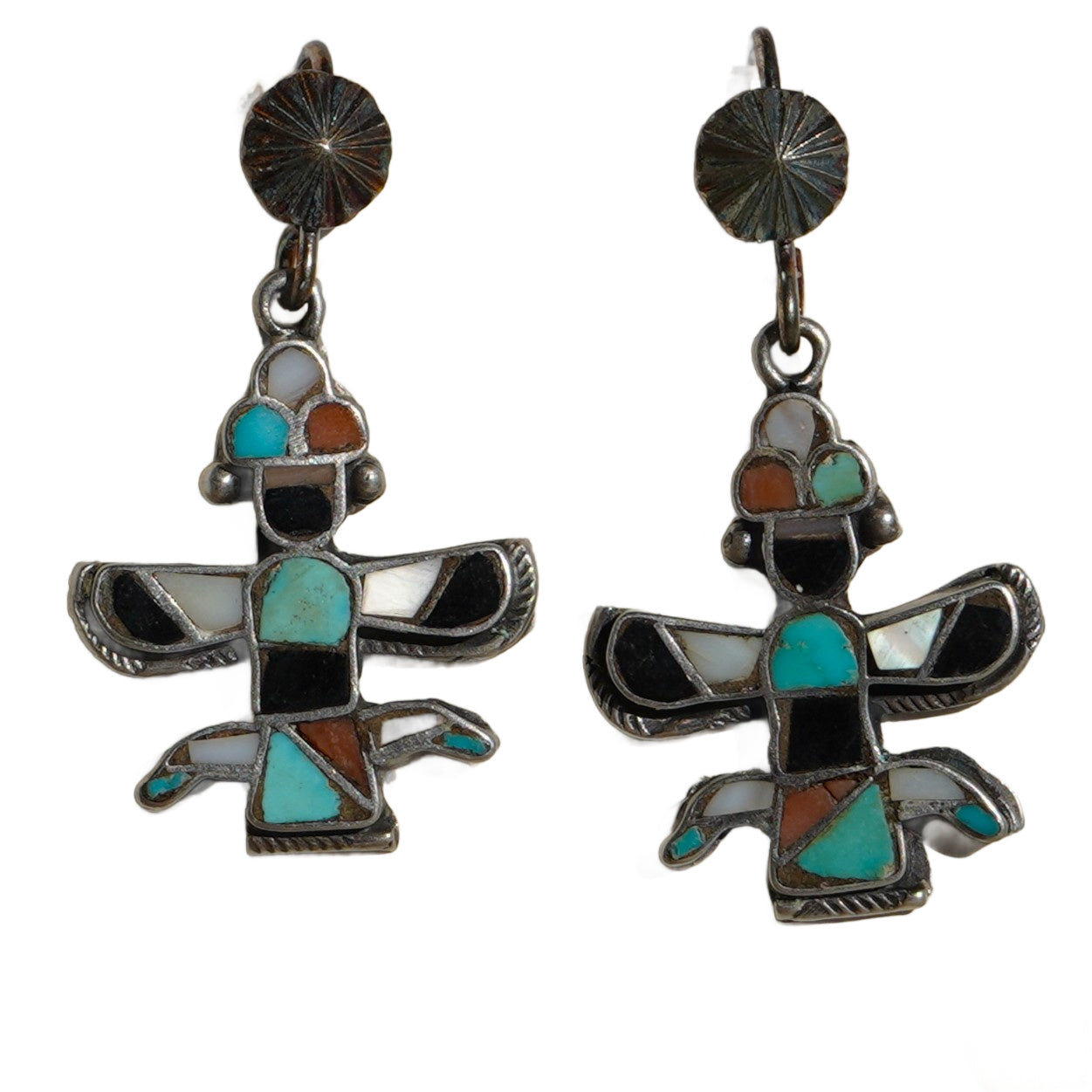 Vintage Zuni Knifewing Dancer Earrings